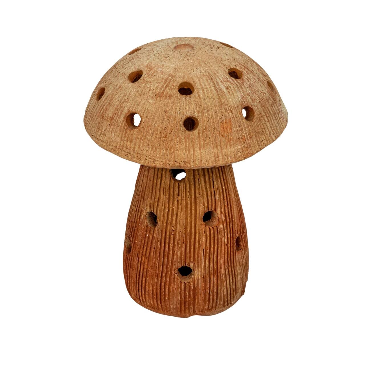 Hello Honey® Handmade Vintage Reproduction Terra Cotta Mushroom Shaped Candle Holder